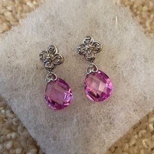 Pink and Silver Earrings